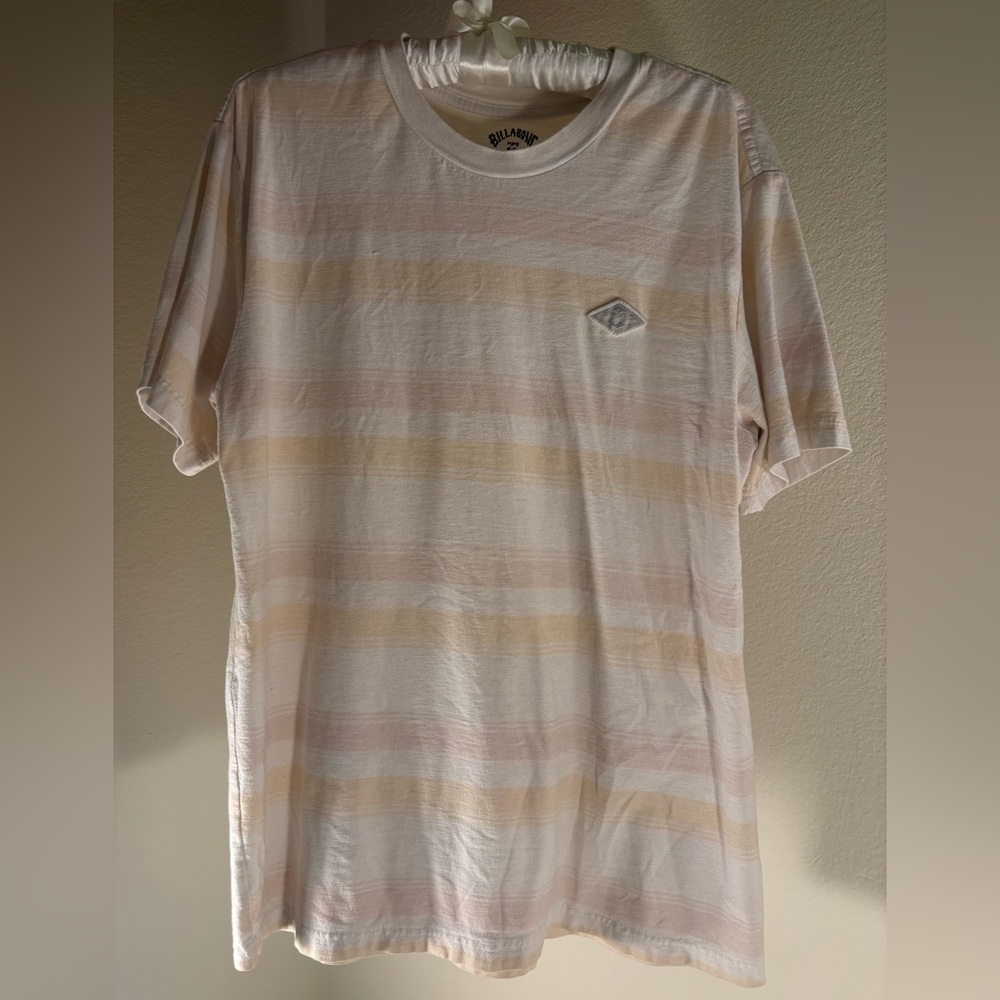 Billabong Men's Cream Striped T-Shirt
